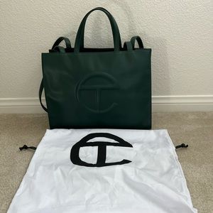 Authentic Medium Dark Olive Telfar Shopping Tote